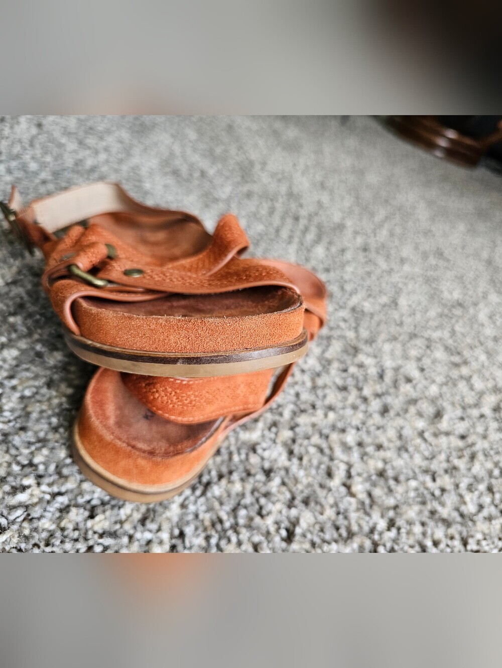 Kelsi Dagger Rust/Tan Suede Multi-Strap Studded Sandals - Picture 6 of 6
